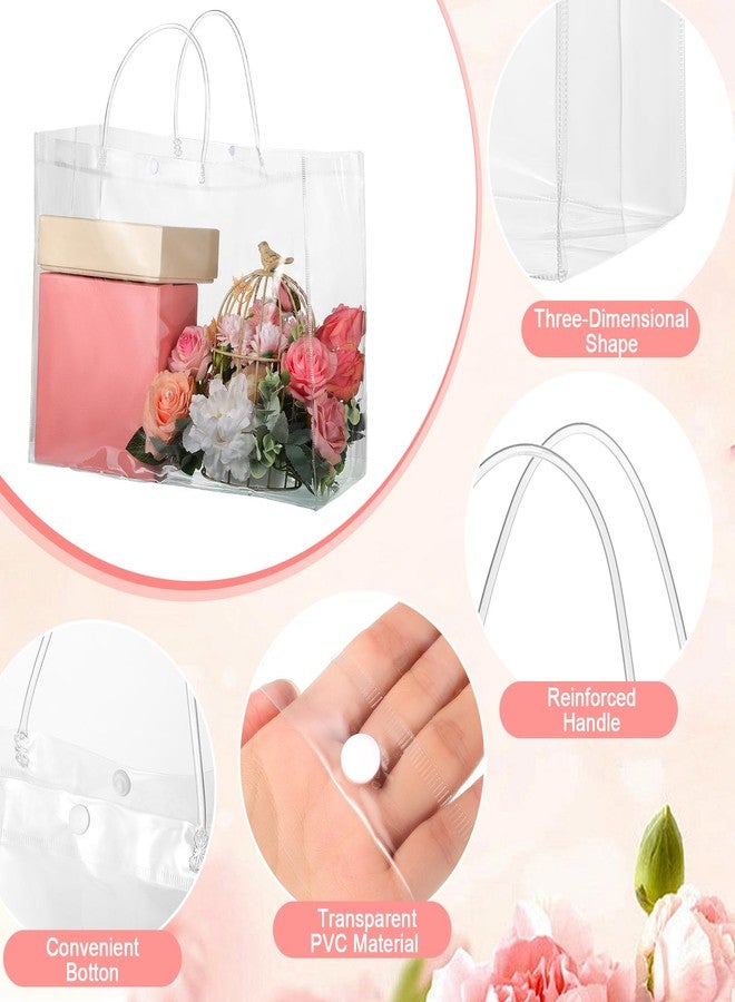 woric 15 Pack Large Clear Gift Bags with Handle, 15.47"X6"x12" Large Plastic Gift Bags Shopping Bag for Small Business Gifts Wedding Valentine's Day Party Favors Birthday - Image 3